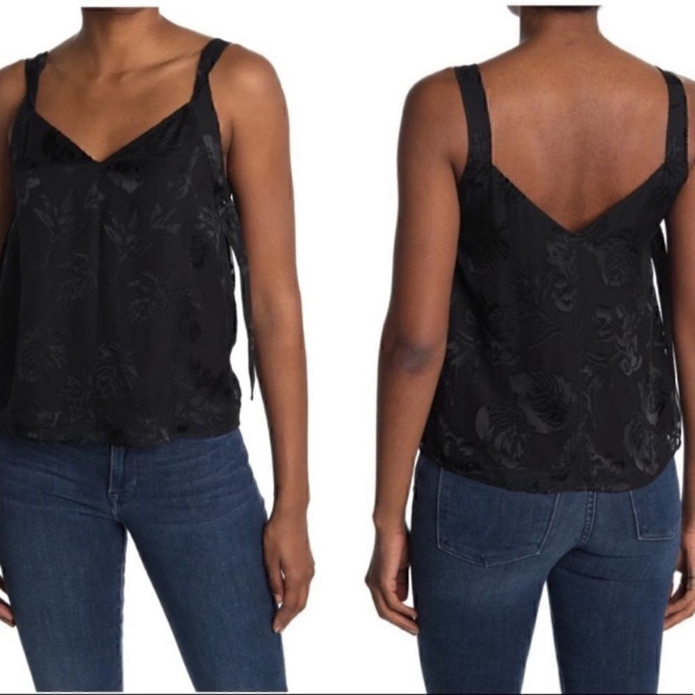 Rag & Bone | Colette Floral Silk Blend Cami Size Medium Black